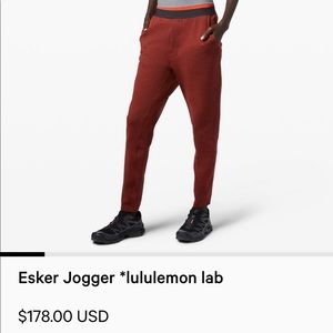 Lululemon Lab Esker Jogger NWT color Red/Orange